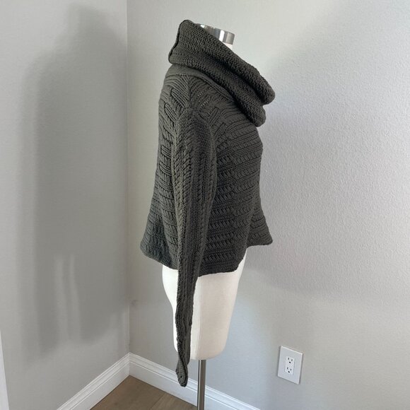 NEW Alice + Olivia Base Womens Small 100% Wool Cable Knit Turtleneck Sweater - Picture 8 of 11